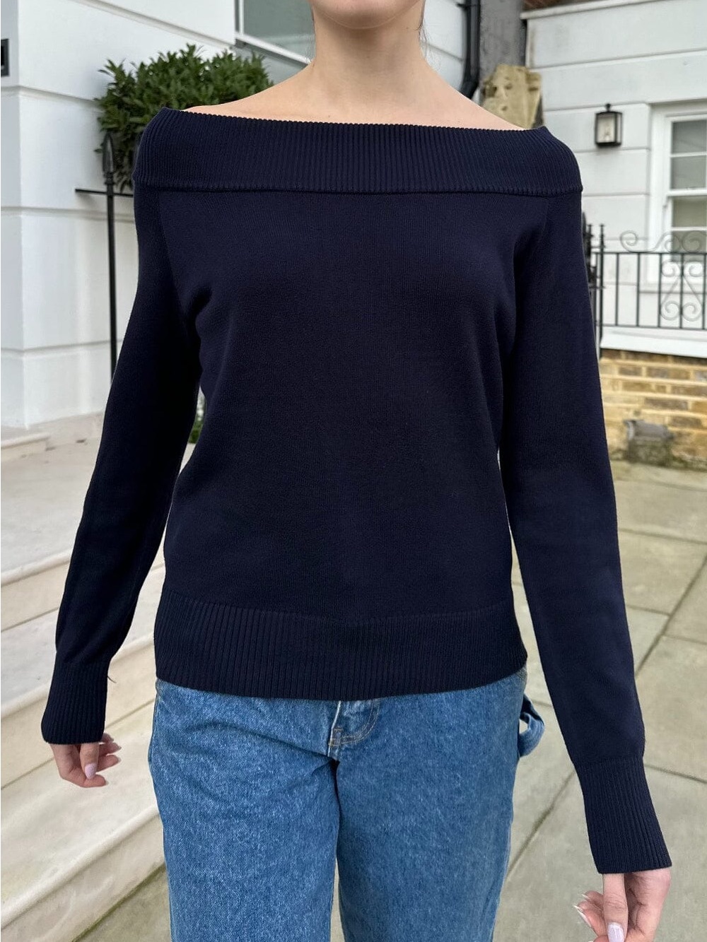 Brandy Melville Charcoal Gray Off-the-Shoulder Sweater
